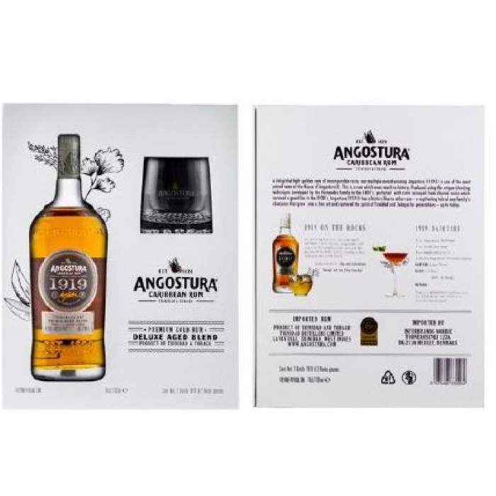 ANGOSTURA 1919 - 8 YEARS RUM 70CL -  GIFT SET ( FOC 2 ROCK GLASS)