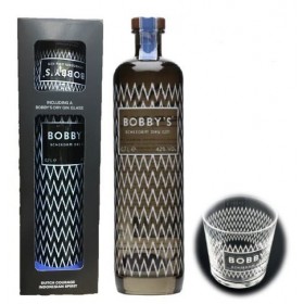 BOBBY'S SCHIEDAM DRY GIN 70CL - GIFT SET (FOC 1 GIN GLASS)