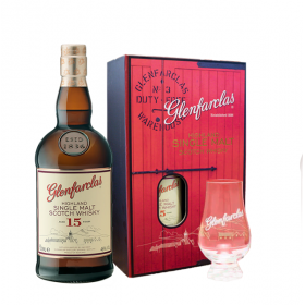 GLENFARCLAS 15 YEARS 70CL -  GIFT PACK (FOC 1 NOSING GLASS) 