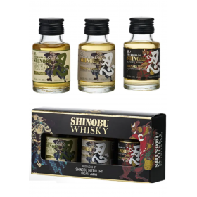 SHINOBU WHISKY MINIATURE 5CL X 3 (MIZUNARA/PURE MALT/BLENDED)