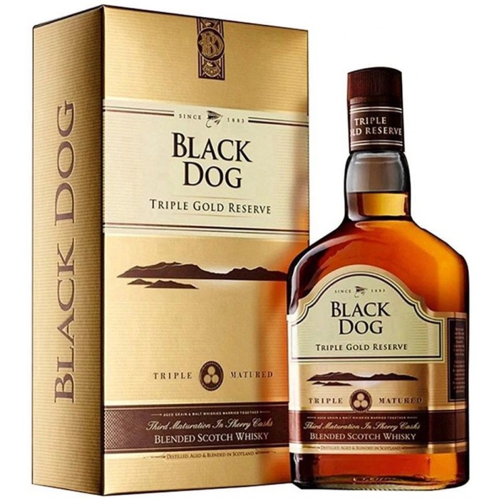 BLACK DOG TRIPLE GOLD RESERVE BLENDED SCOTCH WHISKY 75CL